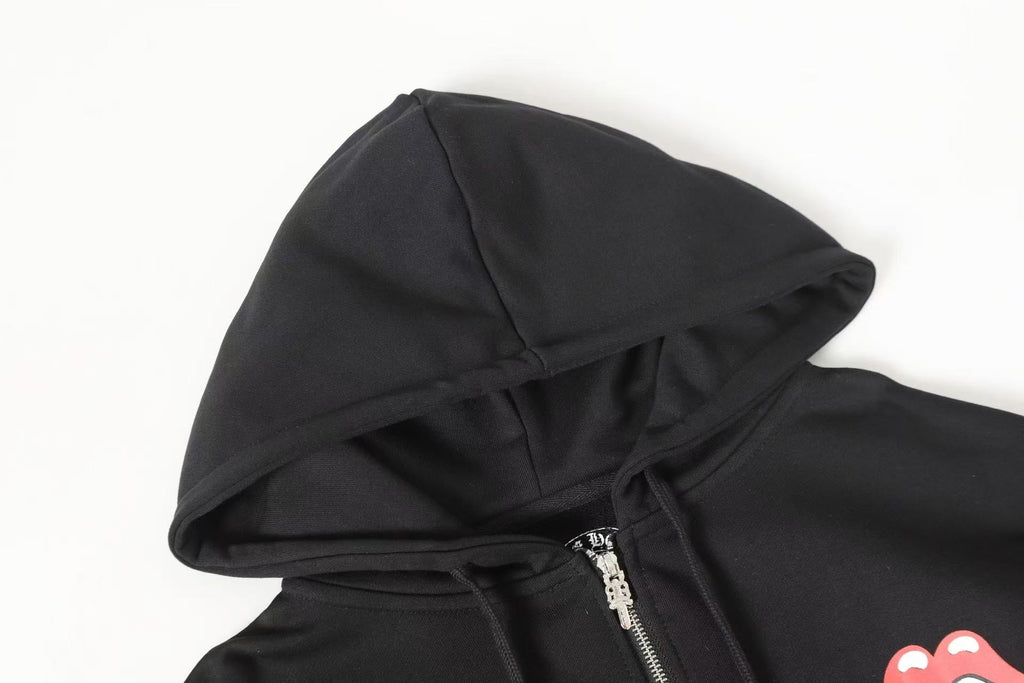 Chrome Hearts Red Lips hooded sweatshirt jacket