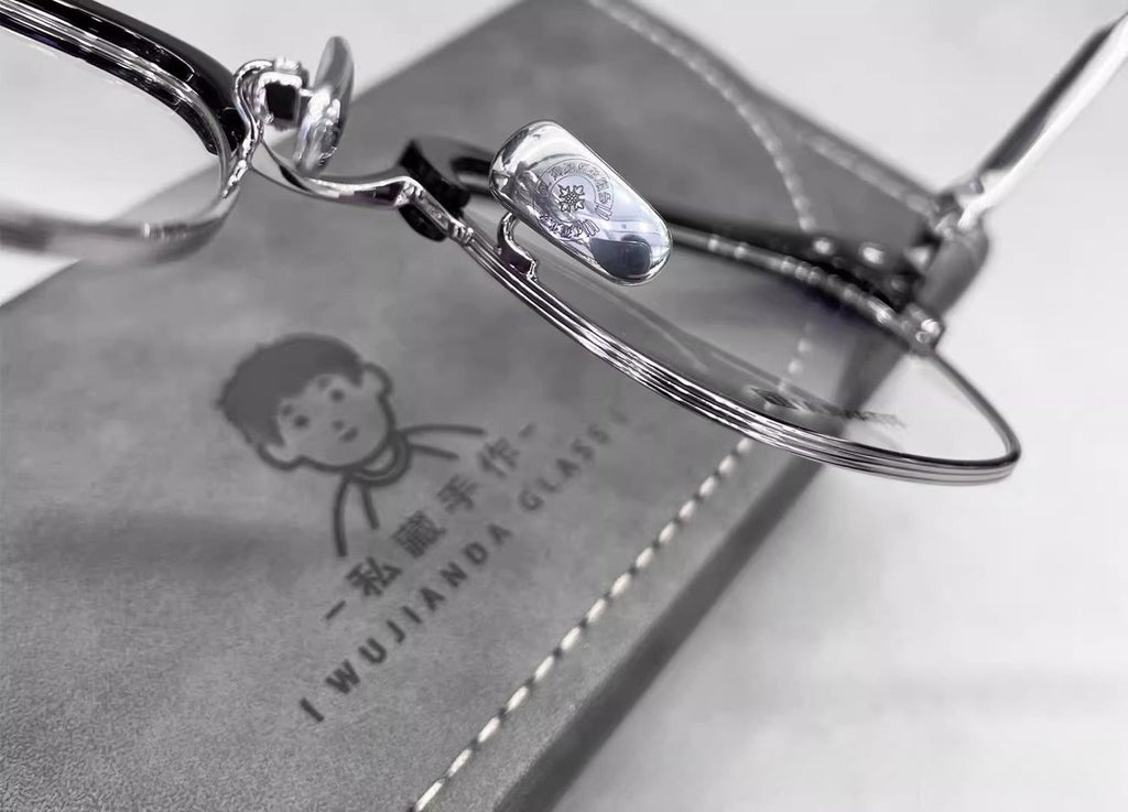 Chrome Hearts Large Frame Titanium Frame Semi-Rim Eyeglasses