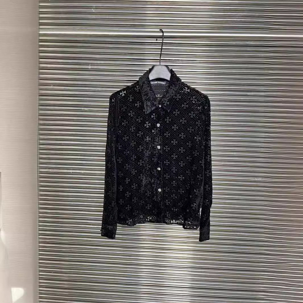 Chrome Hearts hollow black button shirt top