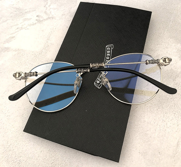 chrome hearts metal round frame retro art glasses