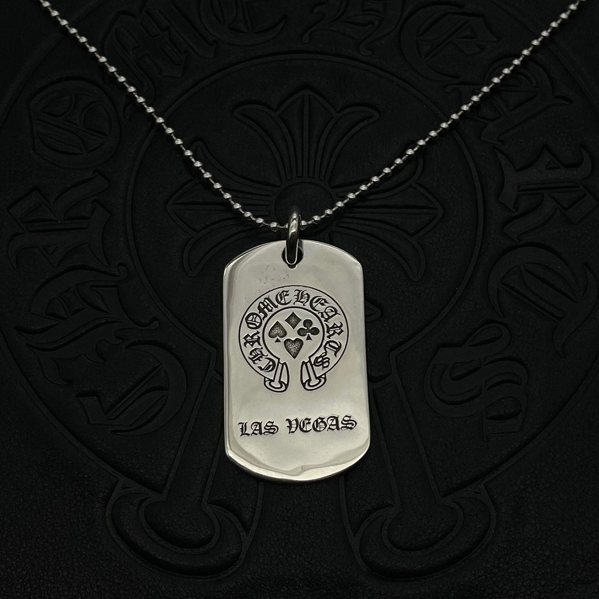 Chrome Hearts retro horseshoe print poker tag pendant