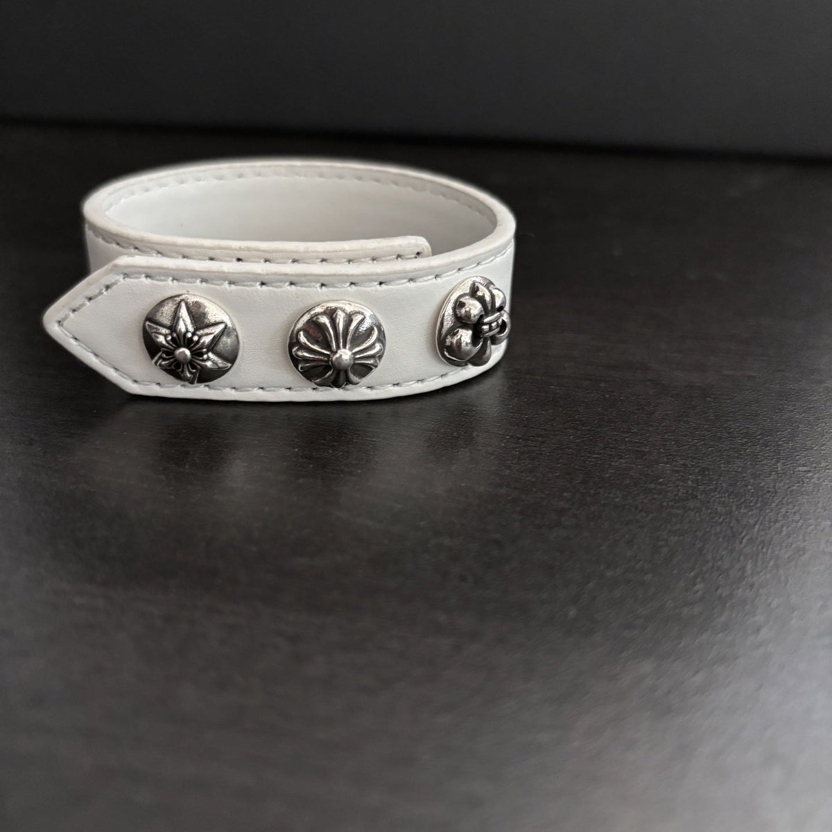 Chrome Hearts Cross-shaped anchor hexagram leather bracelet