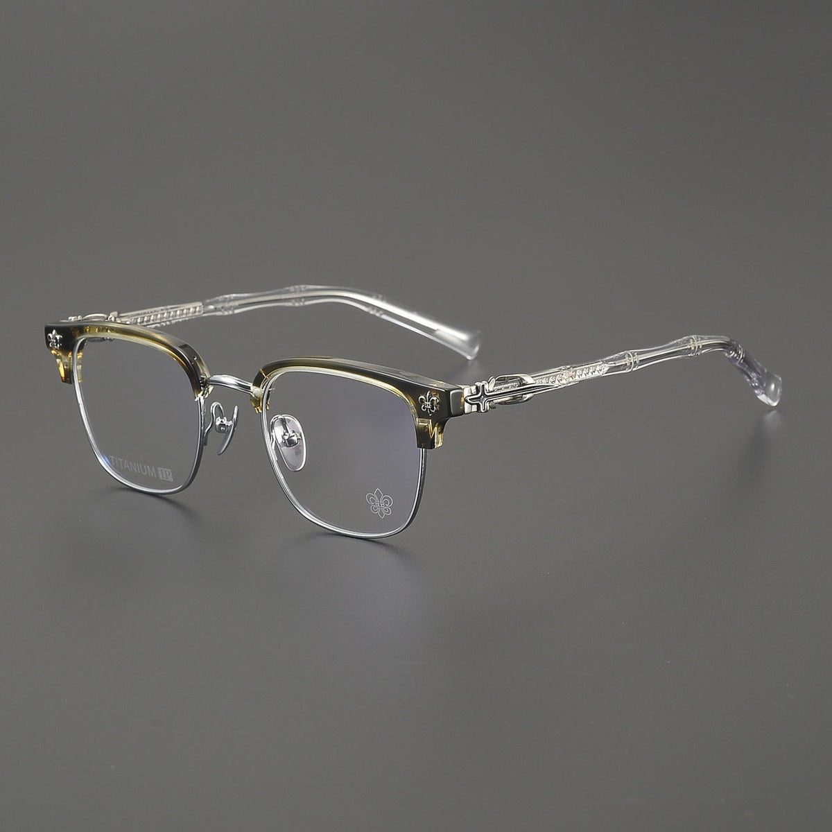 Chrome Hearts Hand-Engraved Vintage Browline Eyeglasses