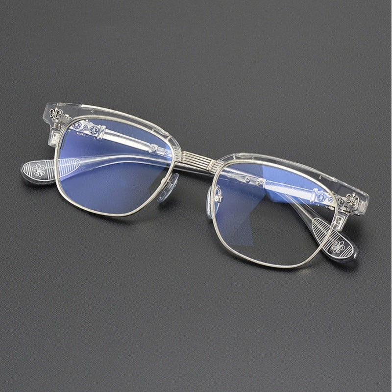 chrome hearts retro half-frame glasses frames
