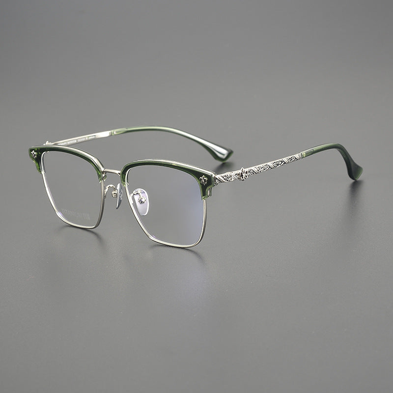chrome hearts stylish carved ultra-light titanium glasses