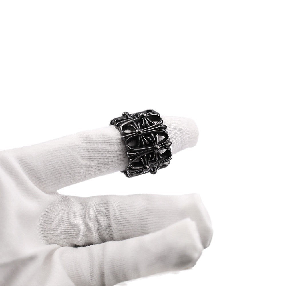 chrome hearts black cross tomb ring