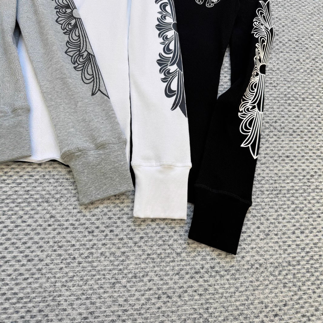 Chrome Hearts waffle horseshoe print long-sleeved T-shirt
