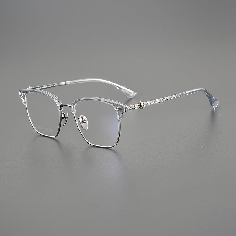 chrome hearts stylish carved ultra-light titanium glasses