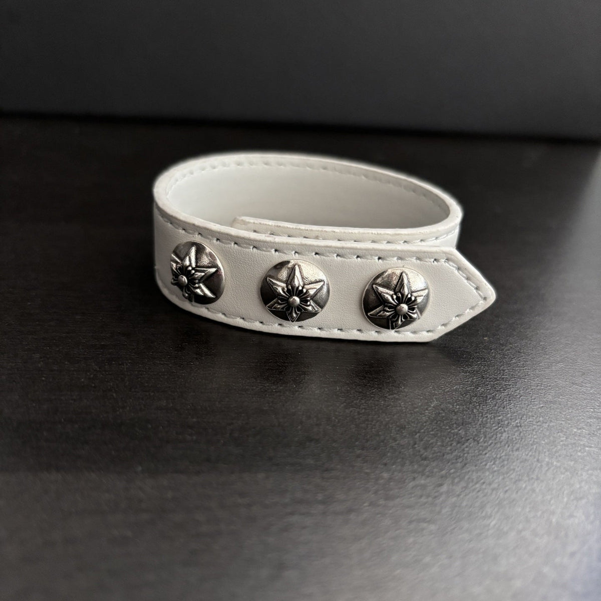 Chrome Hearts Cross-shaped anchor hexagram leather bracelet