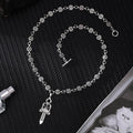 chrome hearts cross ball chain dagger necklace