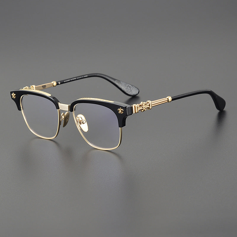 chrome hearts retro half-frame glasses frames