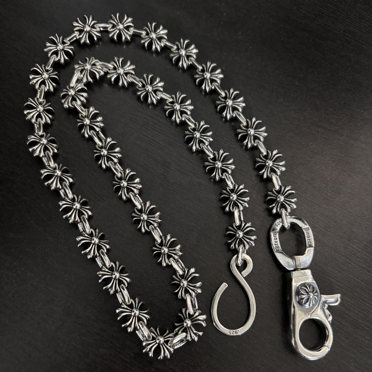 Chrome Hearts cross-stitch chain pants chain bag pendant