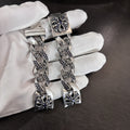 Chrome Hearts blue diamond-encrusted cross flower watch chain