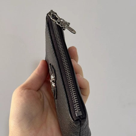 Chrome Hearts top-grain leather cross wallet