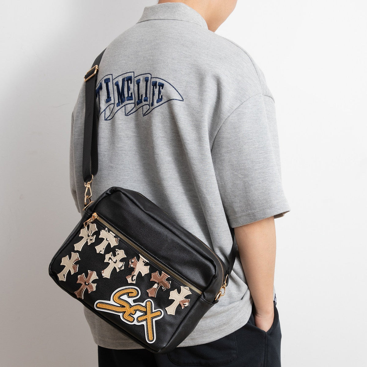 Chrome Hearts Camouflage Sports PU Leather Crossbody Bag