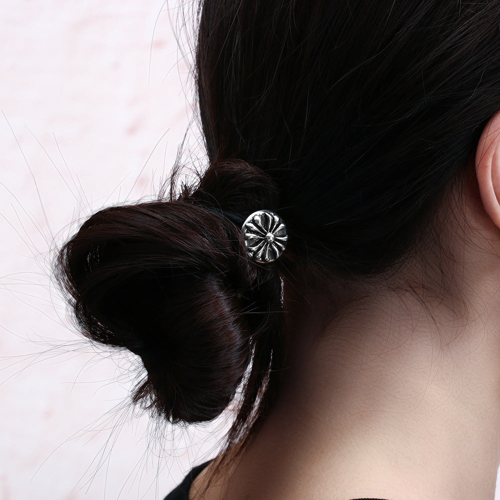 Chrome Hearts simple black hair accessories hair tie