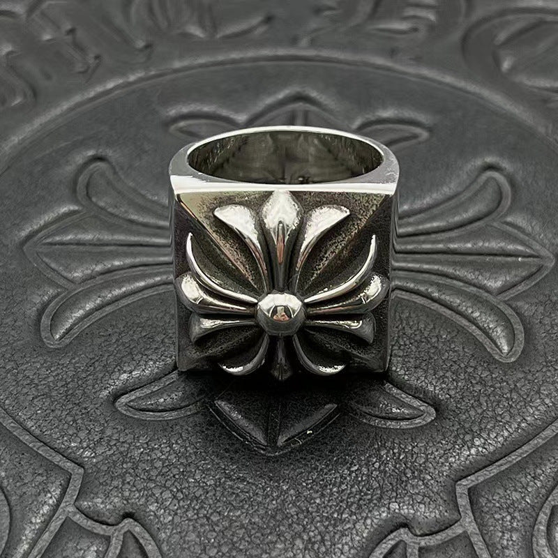 Chrome hearts square cross ring