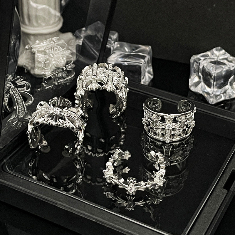 chrome hearts irregular cross adjustable ring
