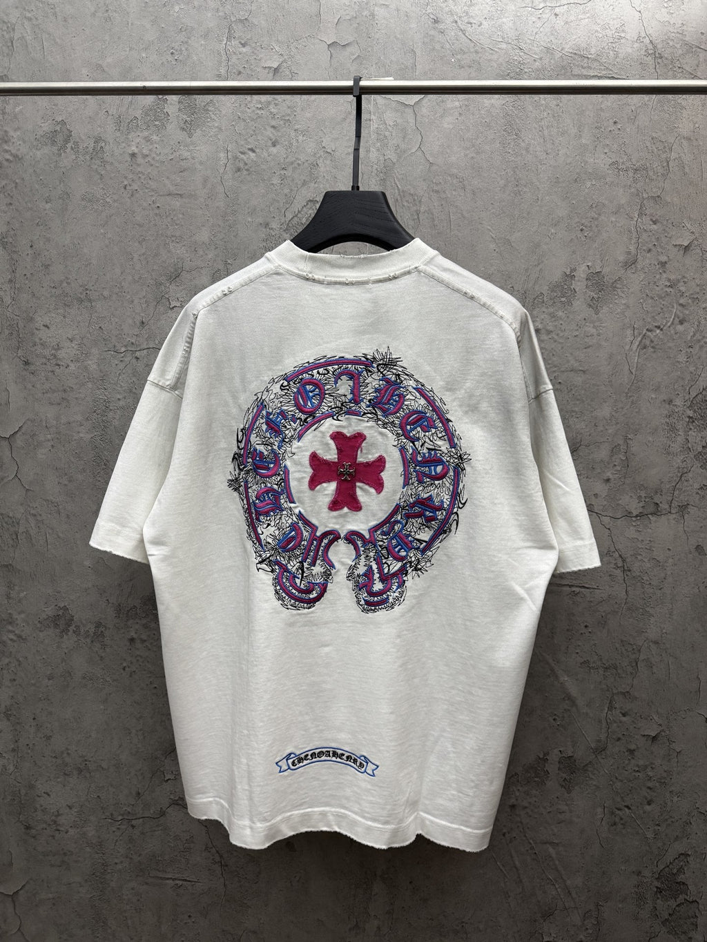 Chrome Hearts Washed Appliqué Embroidered Short-Sleeve T-Shirt