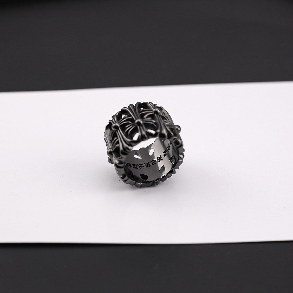 chrome hearts black cross tomb ring