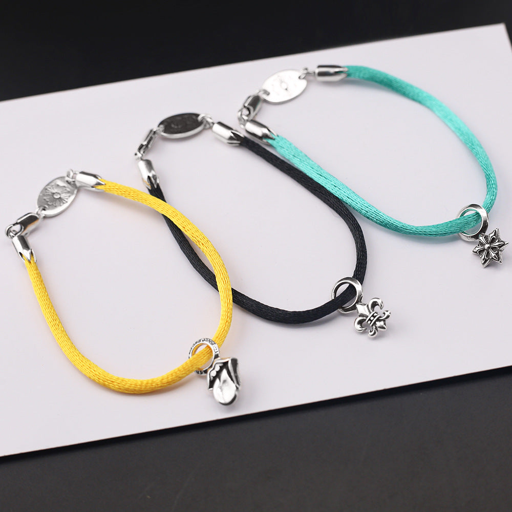 Chrome Hearts hexagonal anchor tongue rope bracelet