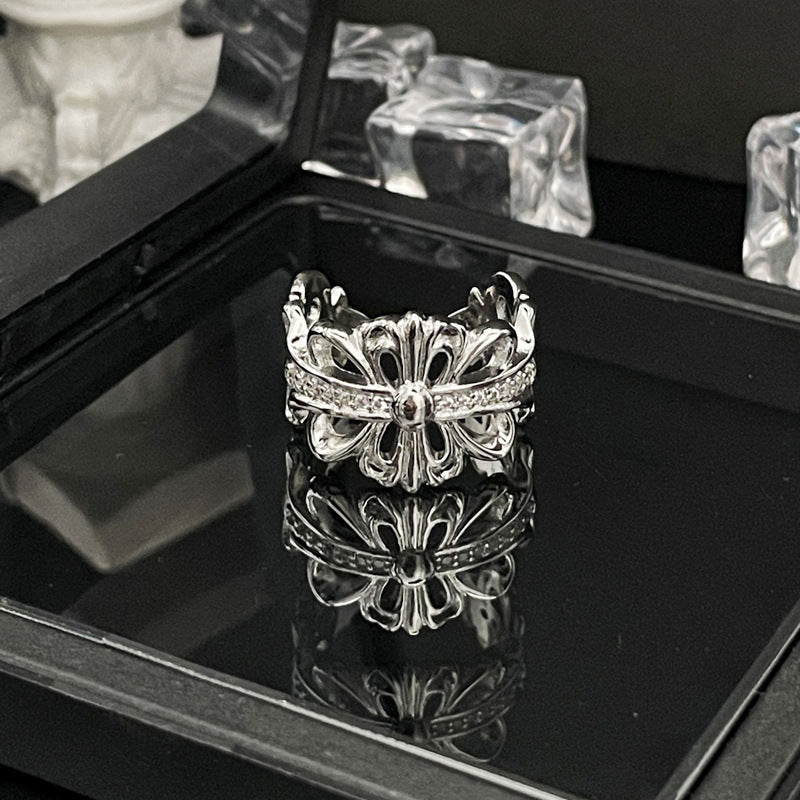 chrome hearts irregular cross adjustable ring