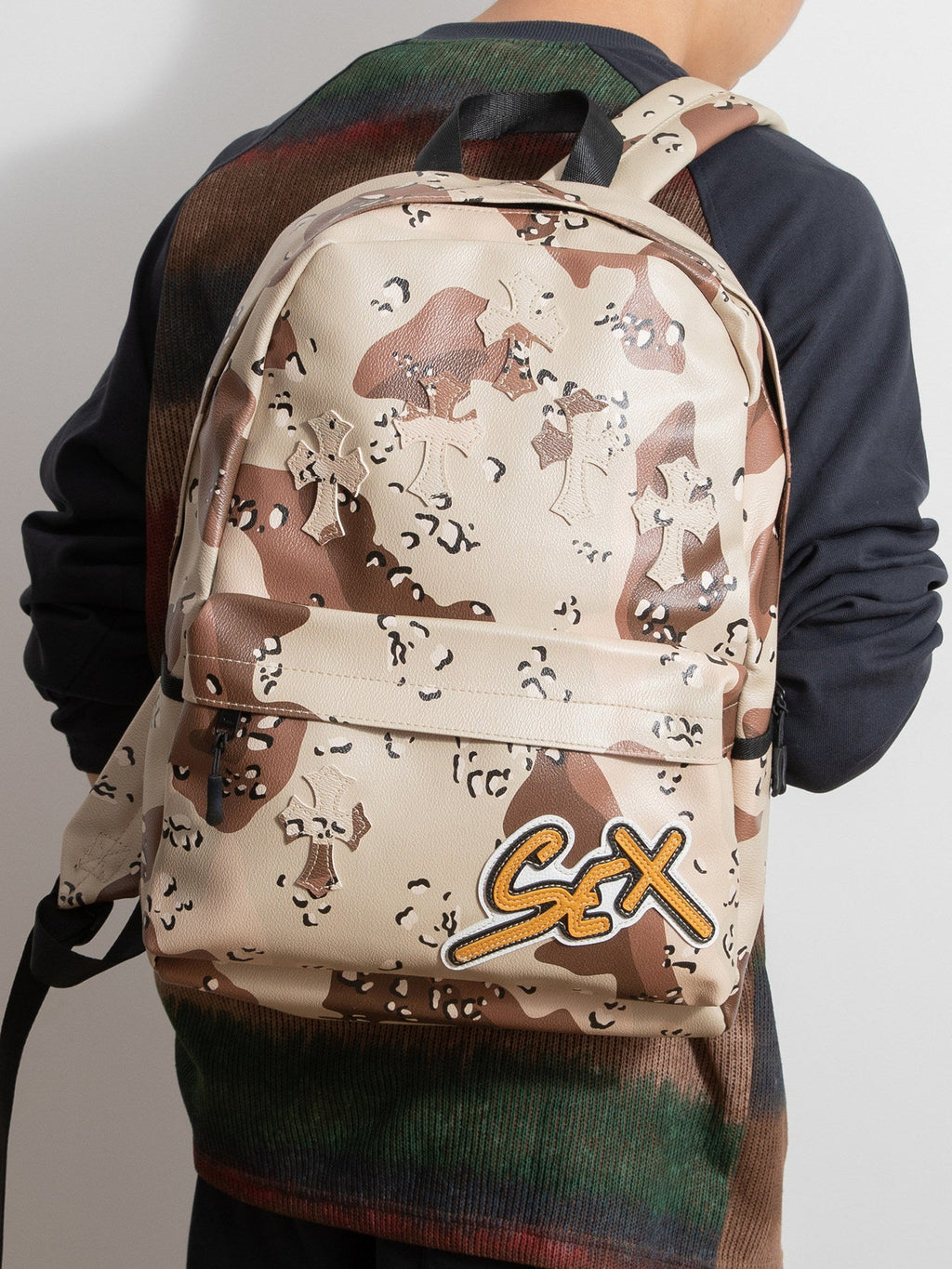 Chrome Hearts Cross Large Capacity PU Leather Backpack