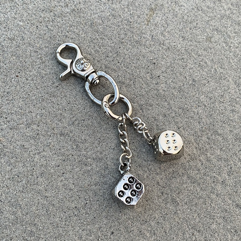 Chrome Hearts heavy-duty keychain dice pendant