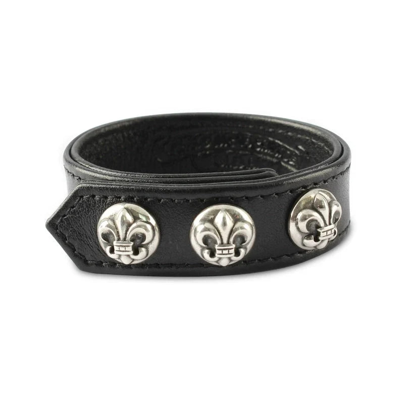 Chrome Hearts S925 sterling silver leather bracelet