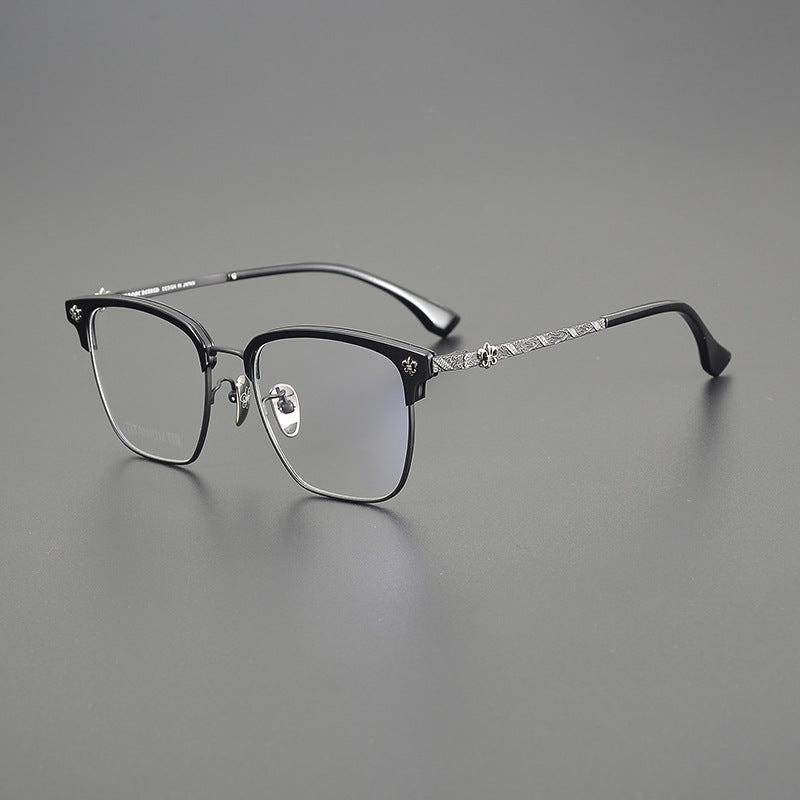chrome hearts stylish carved ultra-light titanium glasses