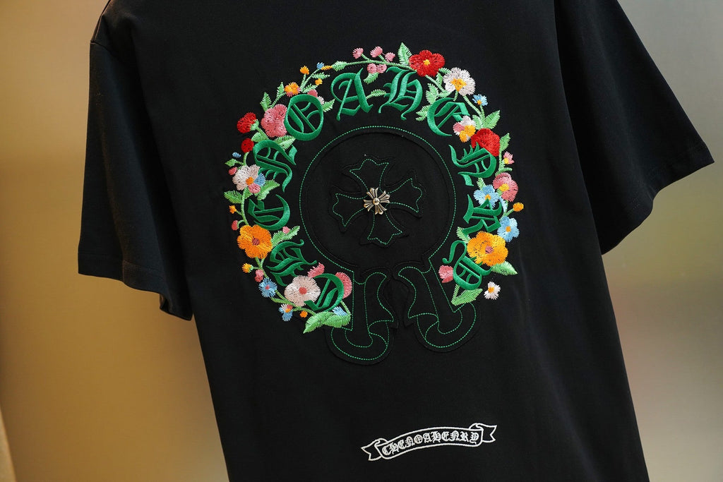 Chrome Hearts Colorful Tree Planting Garden Embroidery T-Shirt