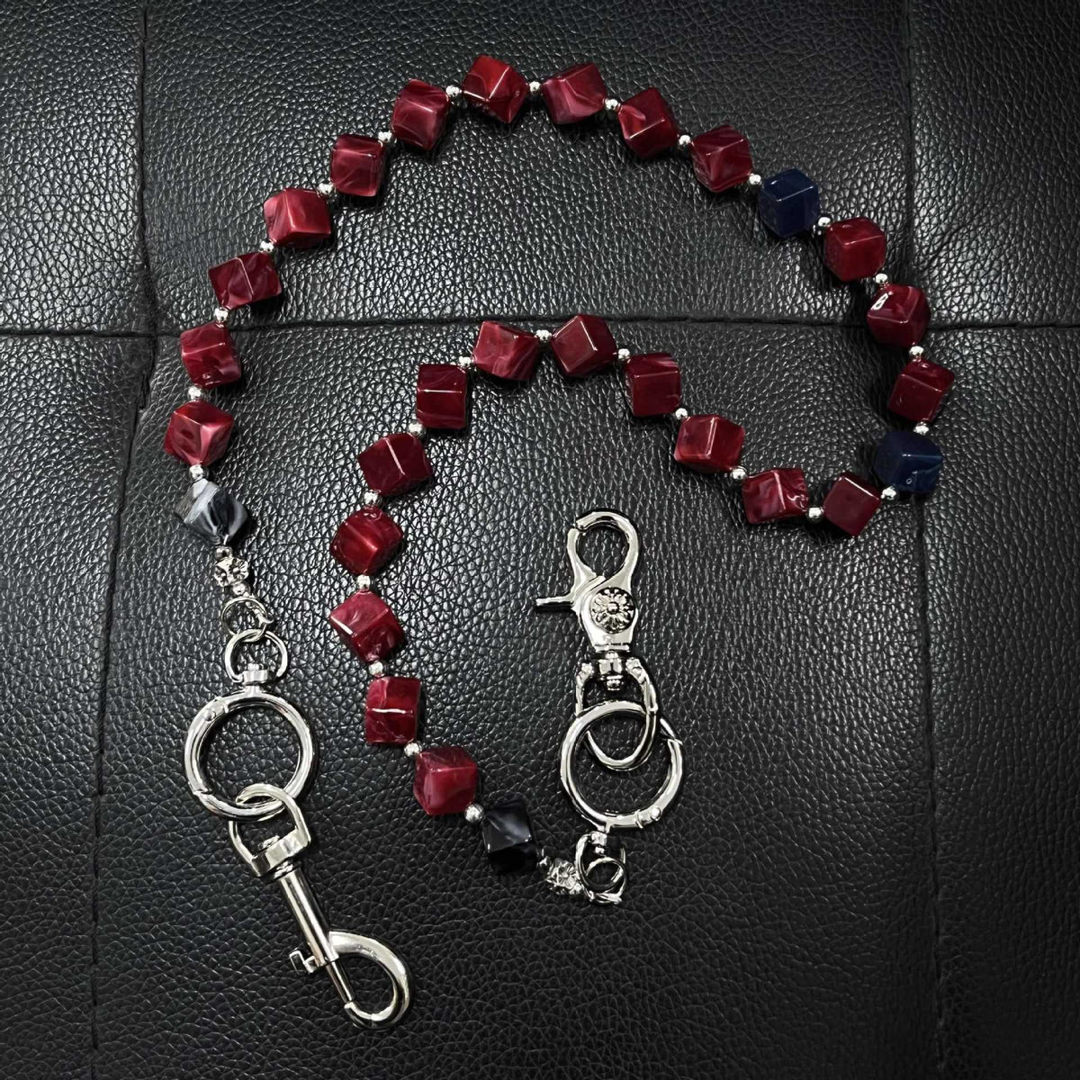 Chrome Hearts acrylic red beads pants chain