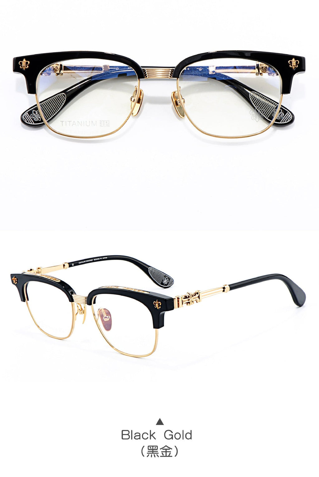 Chrome Hearts Chic Understated Luxury Style Half-Rim Glasses