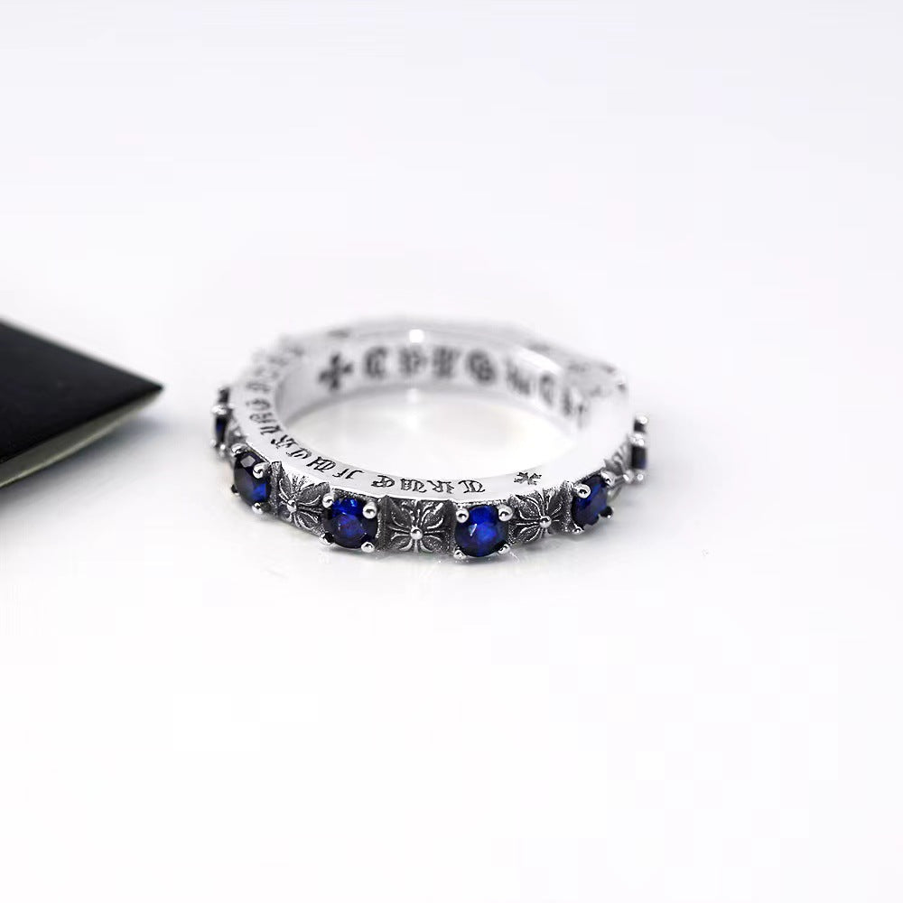 chrome hearts sapphire cross ring