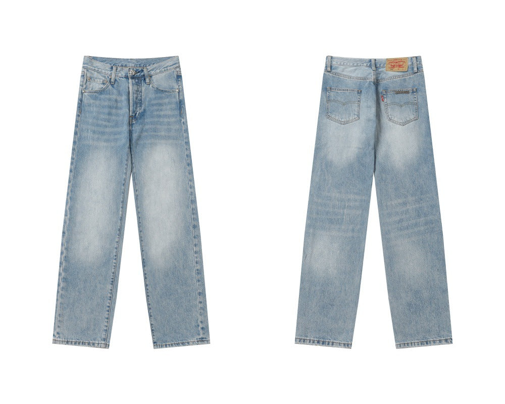 Chrome Hearts color cross leather jeans