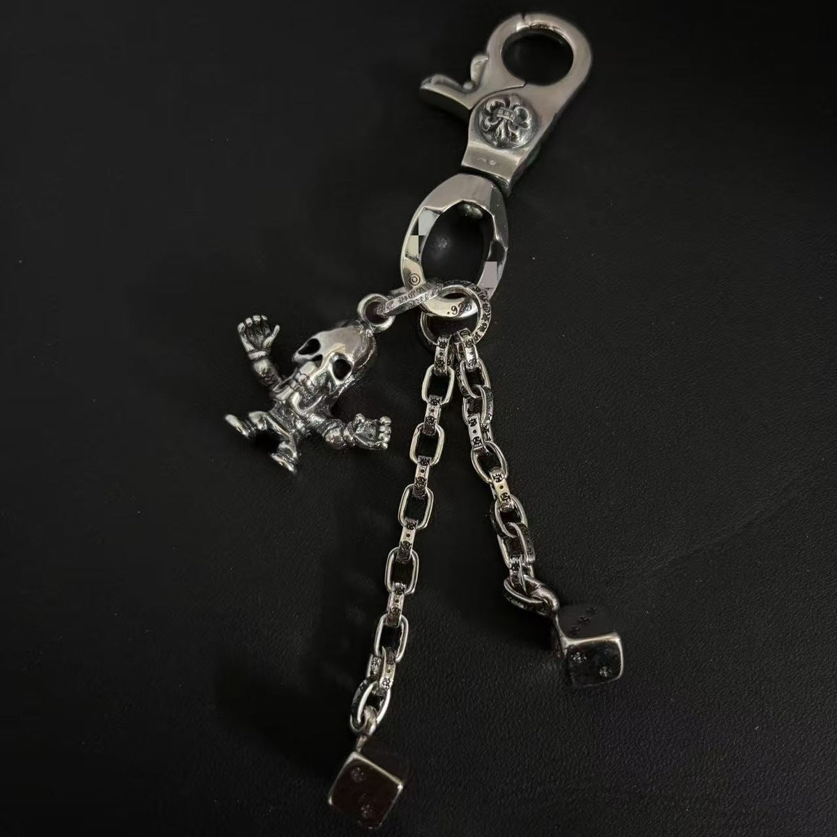 Chrome Hearts Skull and Dice Keychain