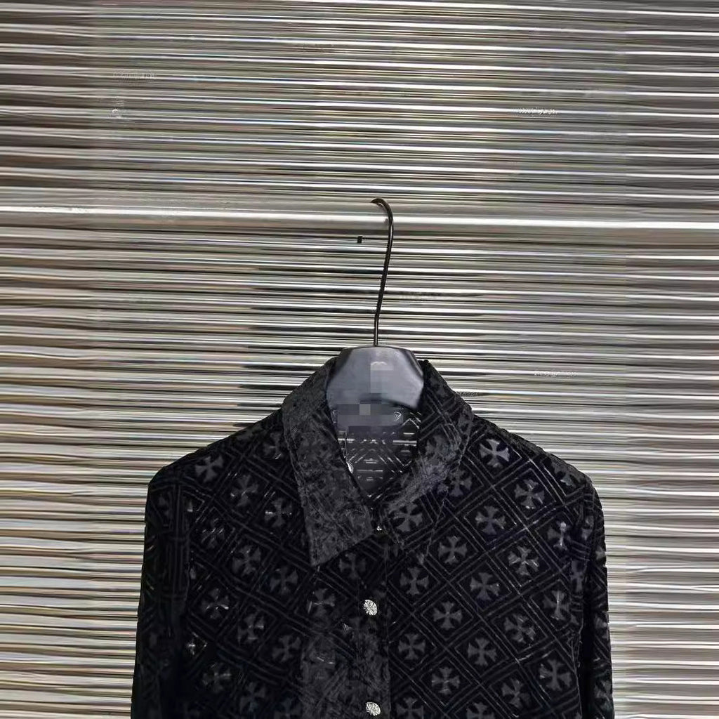 Chrome Hearts hollow black button shirt top