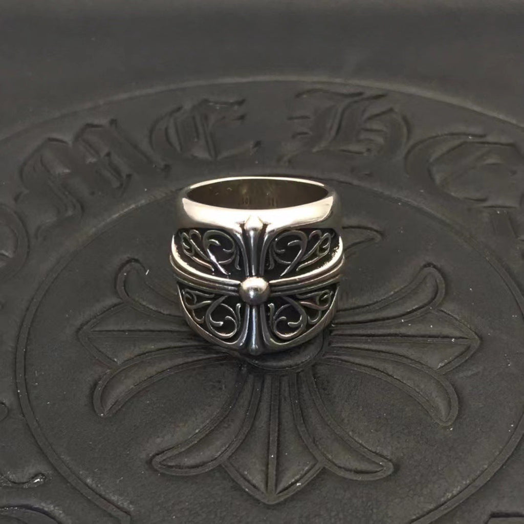925 sterling silver chrome hearts oversized guardian rings
