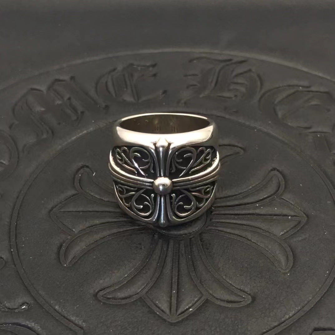 925 sterling silver chrome hearts oversized guardian rings