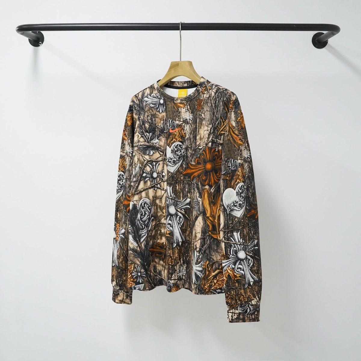Chrome Hearts Bark Texture Print Long-Sleeve T-Shirt
