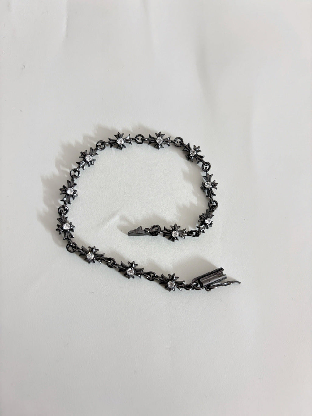 Chrome Hearts Black Gun finished Cross with Diamond inlaid Bracelet
