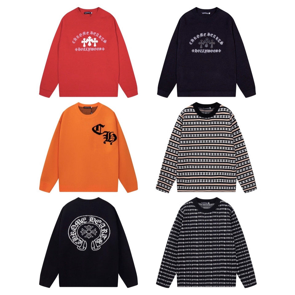 Chrome Hearts horseshoe-style crew neck wool sweater
