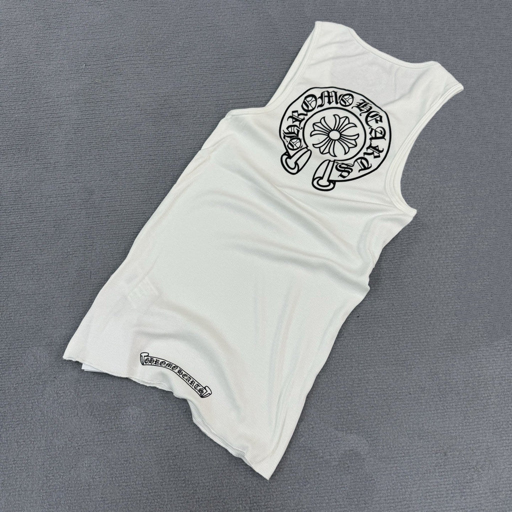 Chrome Hearts T-shaped printed black and white vest skirt