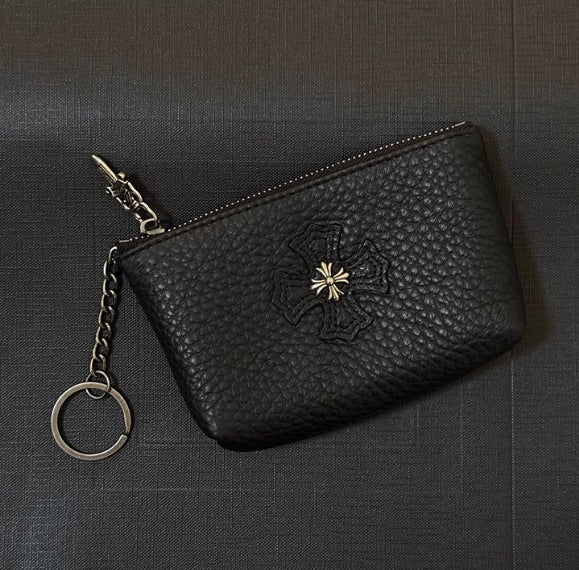 Chrome Hearts top-grain leather cross wallet