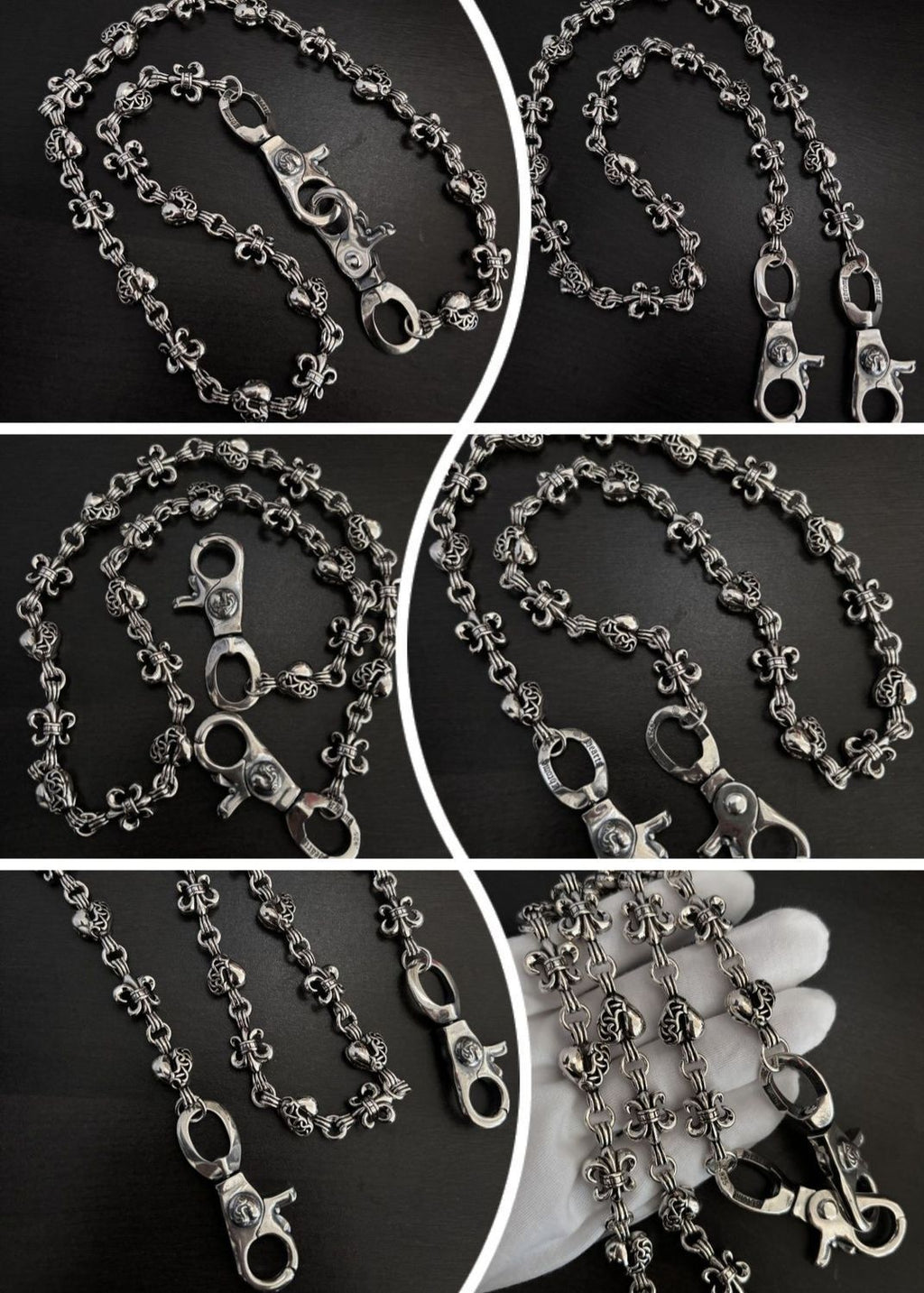 Chrome Hearts double lobster buckle versatile pants chain