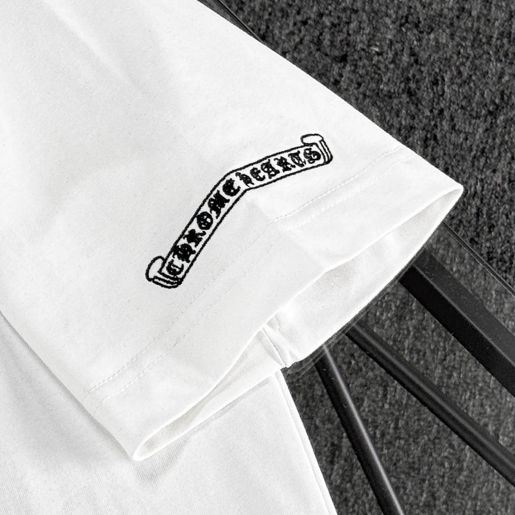 Chrome Hearts heavy-duty cross-stitch embroidery T-shirt