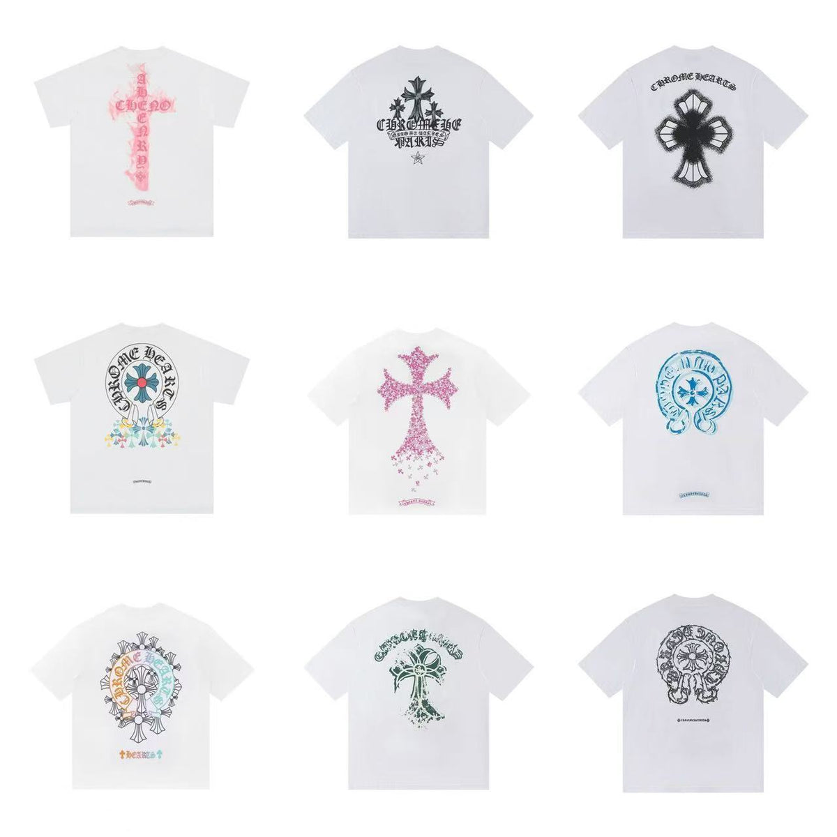 Chrome Hearts letter embroidery short-sleeved shirt