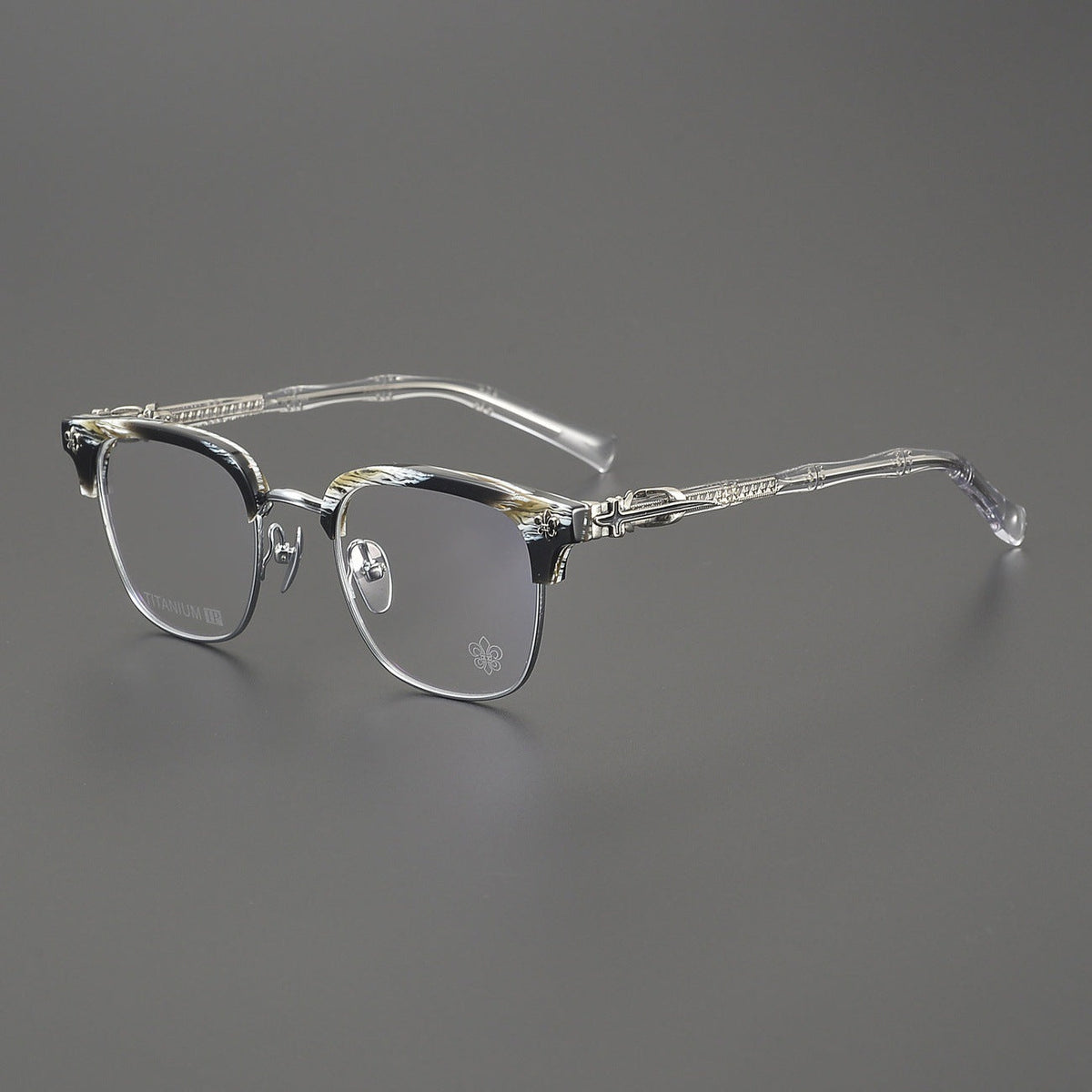 Chrome Hearts Hand-Engraved Vintage Browline Eyeglasses