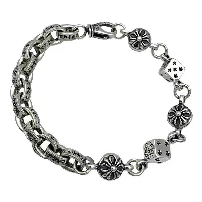 Vintage distressed chrome hearts bracelet