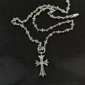 Chrome Hearts diamond-encrusted cross pendant necklace